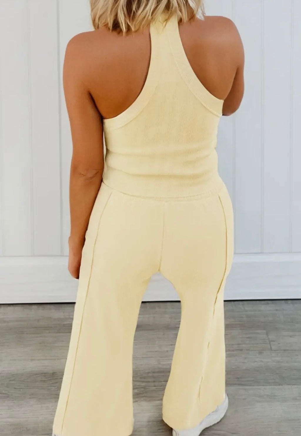 Las Ribbed Tank Top & Sweatpants set