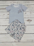 Boys Duck Camo Printed Shorts And T-shirt