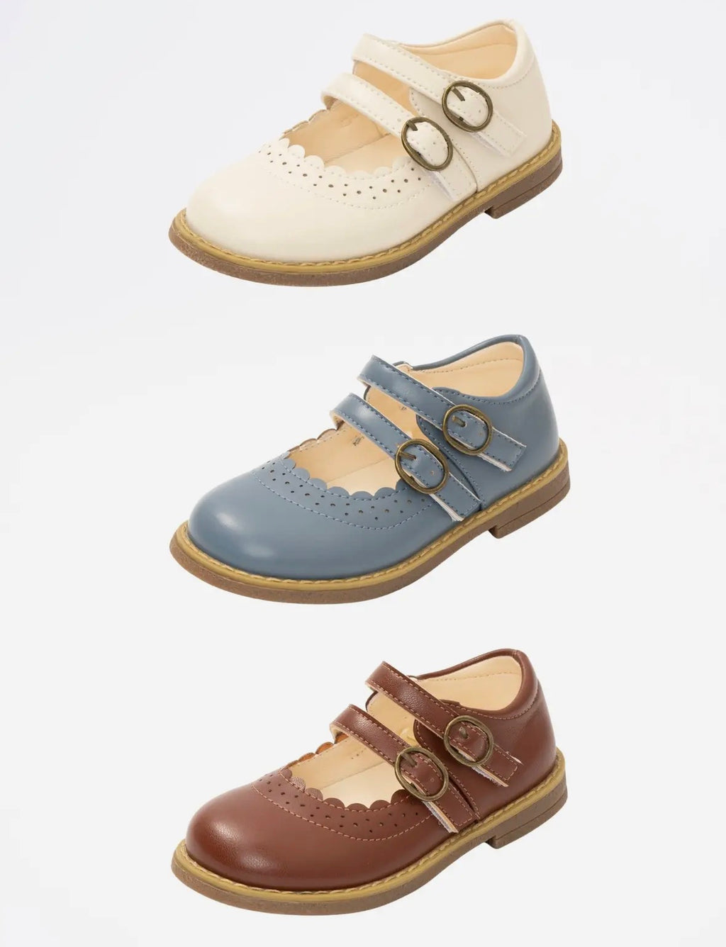 Double Buckle Mary Jane Hard Sole Shoes