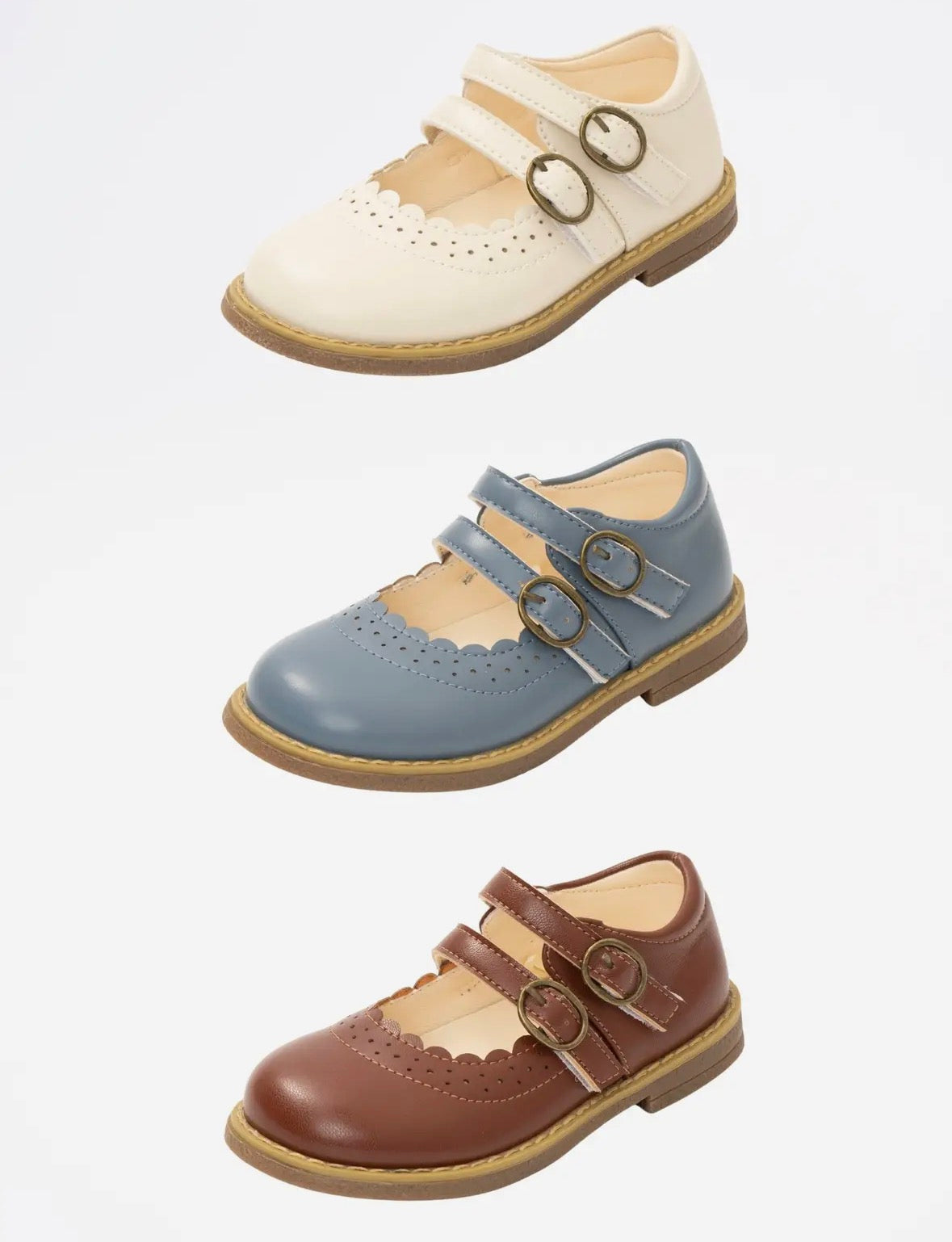 Double Buckle Mary Jane Hard Sole Shoes