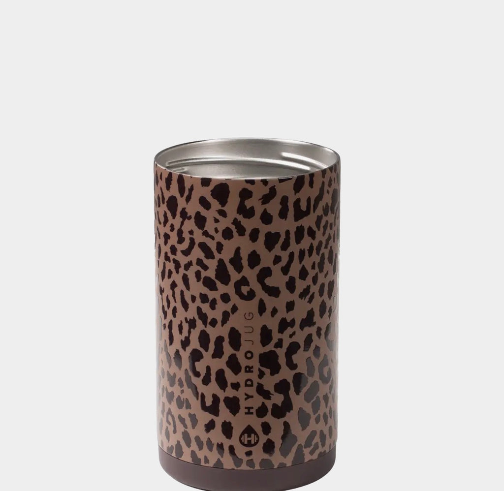 Brown Leopard Hydro Jug 16oz Can Cooler