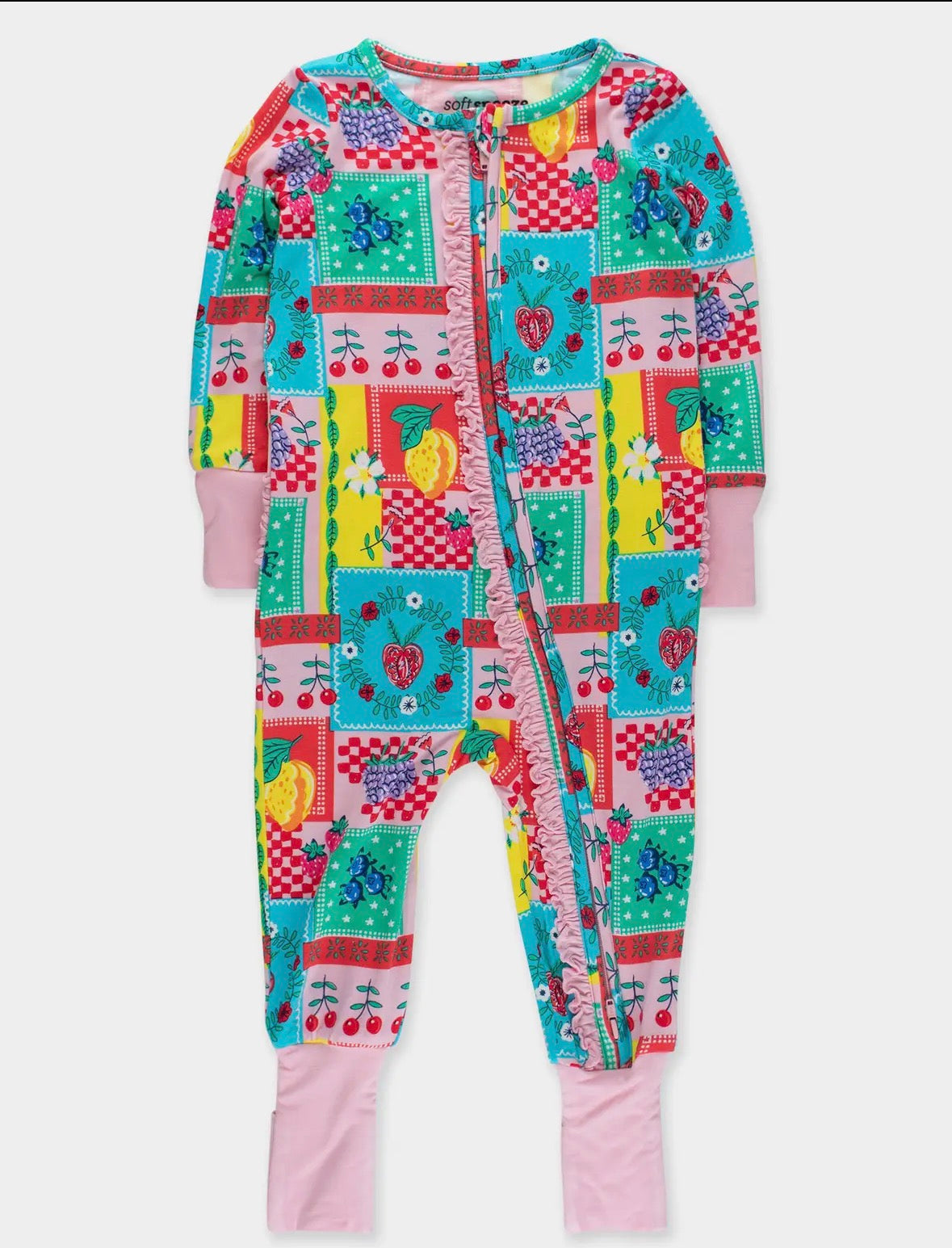Baby Girl Bamboo Picnic Party Ruffle Sleeper