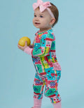 Baby Girl Bamboo Picnic Party Ruffle Sleeper