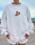 White American Flag Dog Mock neck Sweatshirt