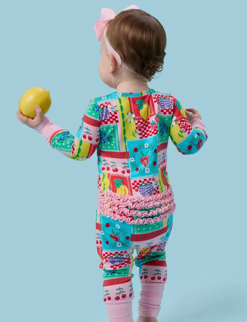 Baby Girl Bamboo Picnic Party Ruffle Sleeper