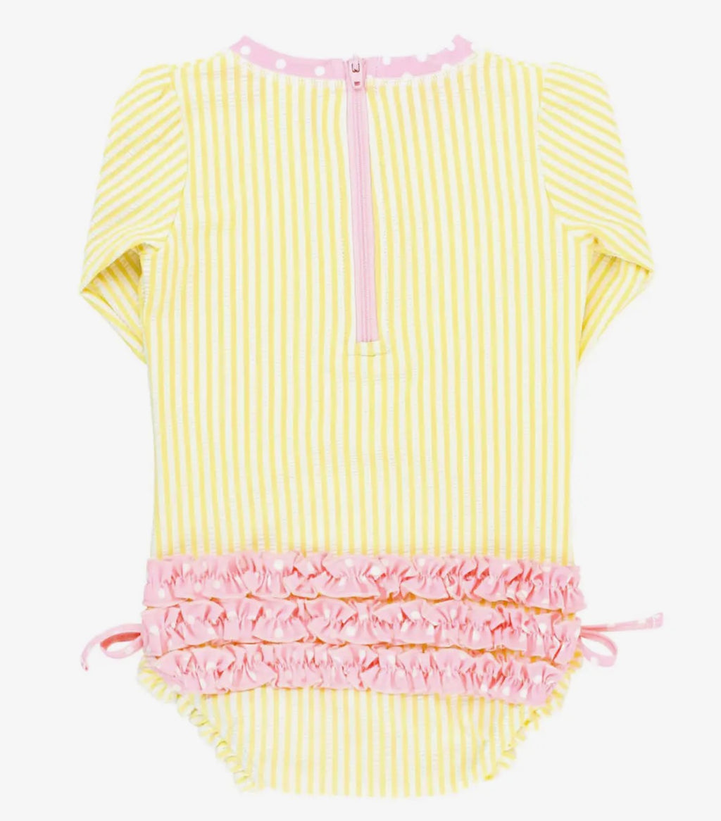 Baby Girl Banana Long Sleeve Ruffle Butt Bathing Suit