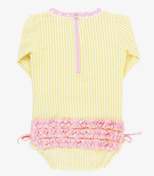 Baby Girl Banana Long Sleeve Ruffle Butt Bathing Suit