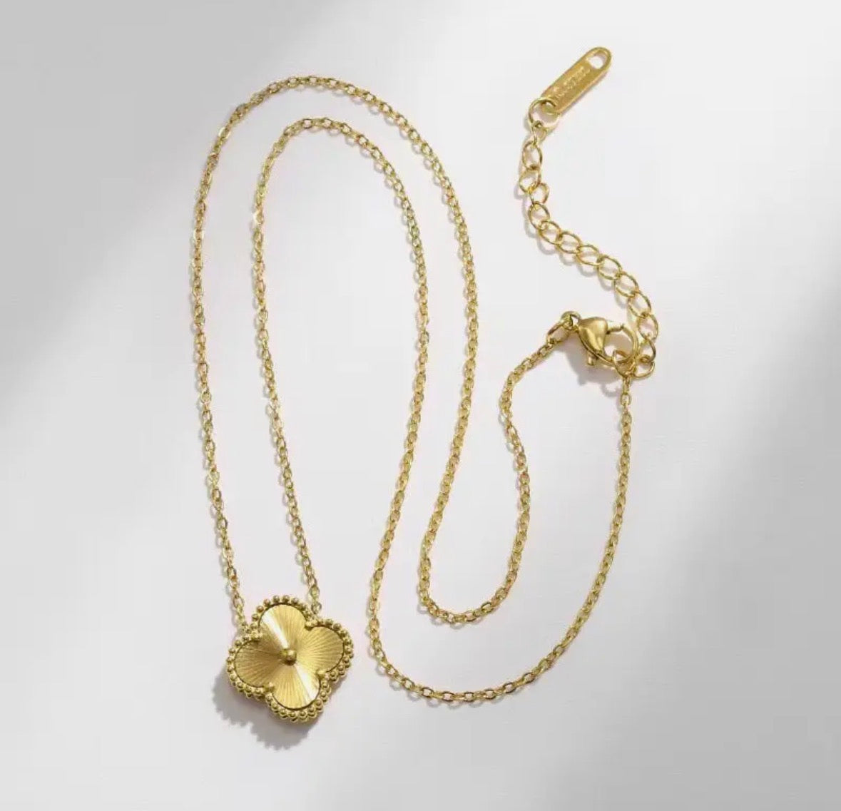 Floral Charm Necklace Stainless Still Necklace
