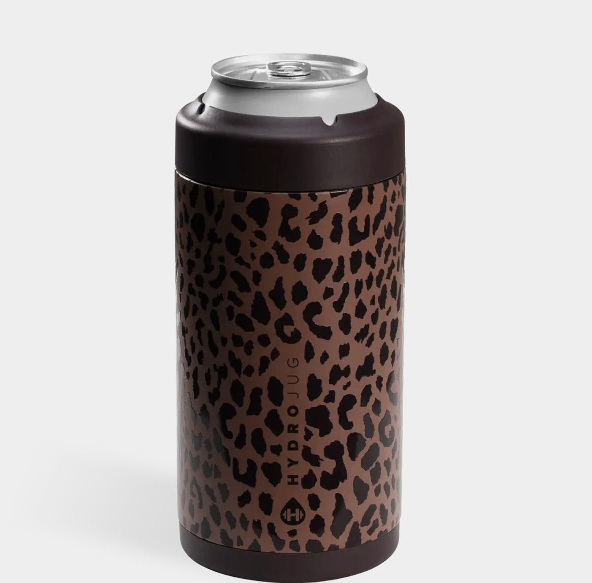 Brown Leopard Hydro Jug 16oz Can Cooler