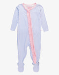 Baby Girl Bamboo Stripped Footed Ruffle Zippy