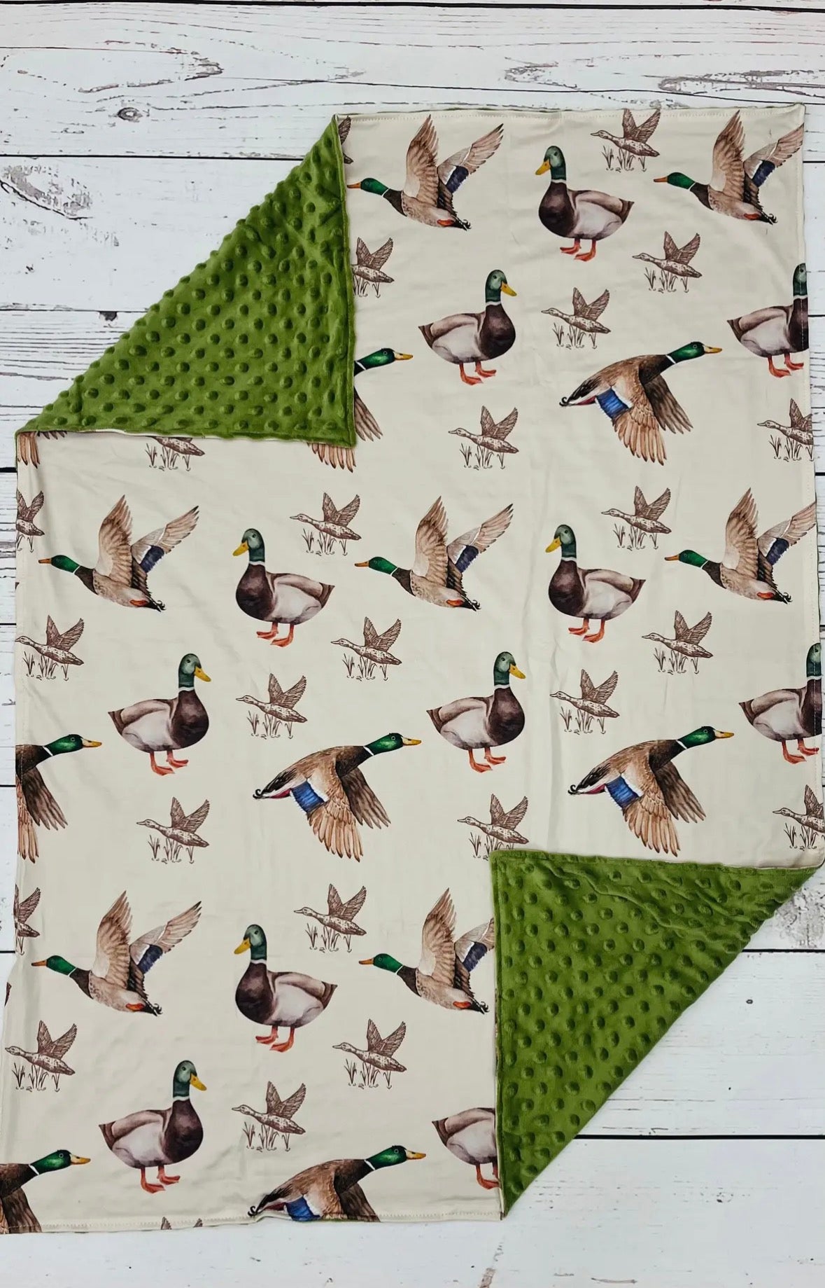 Baby Olive Minky Duck Blanket
