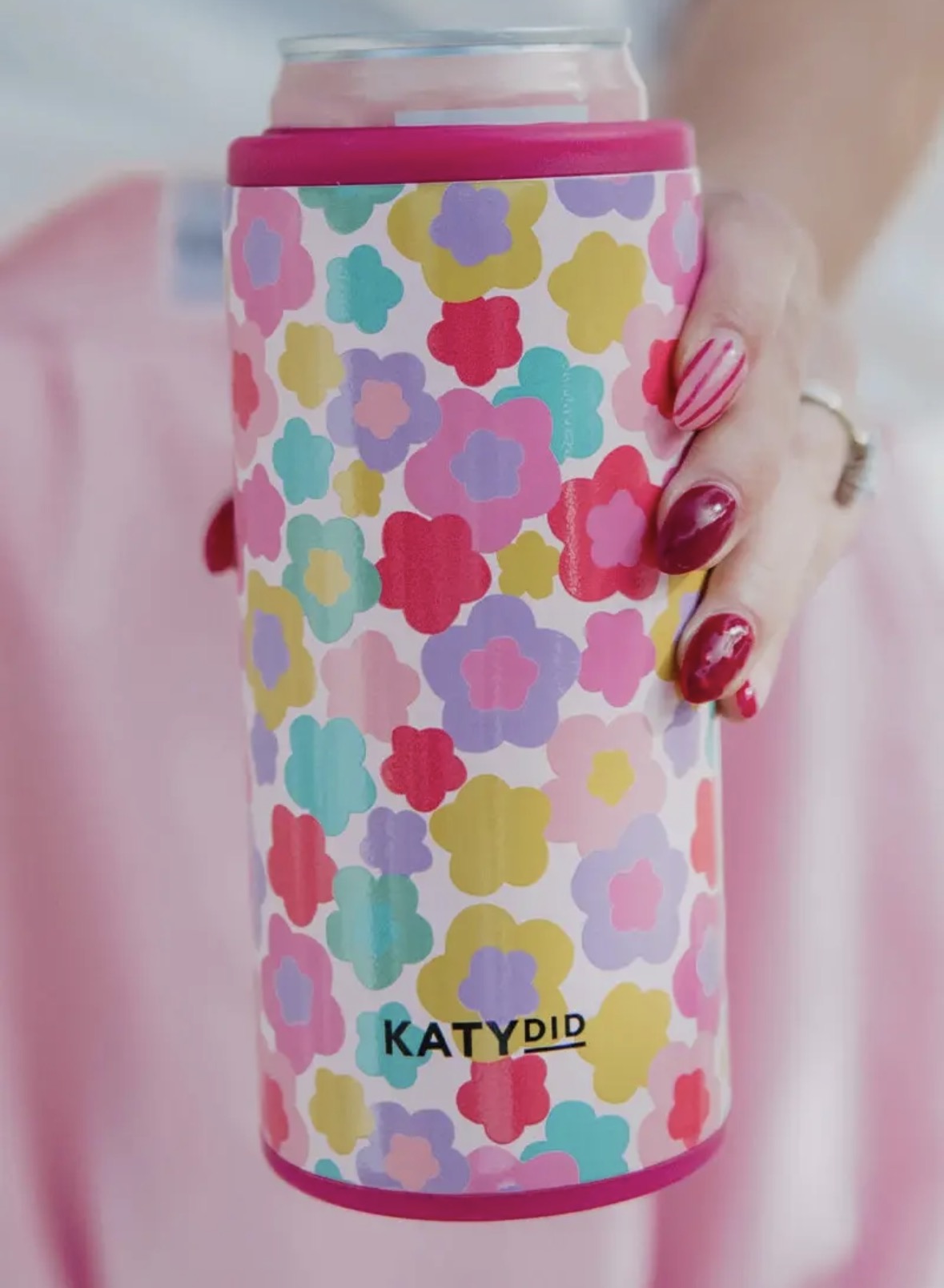 Groovy Flowers Tall Can Cooler