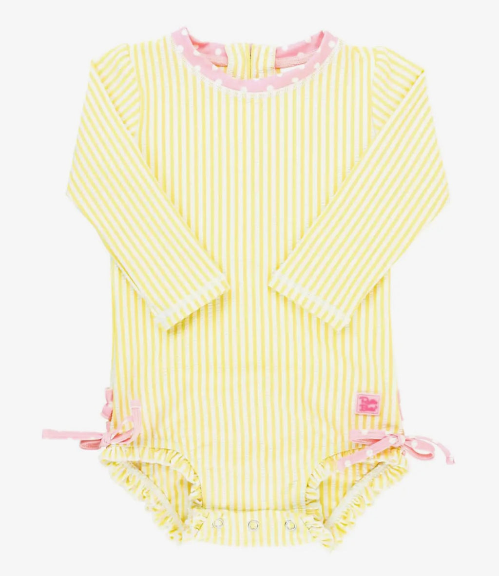 Baby Girl Banana Long Sleeve Ruffle Butt Bathing Suit